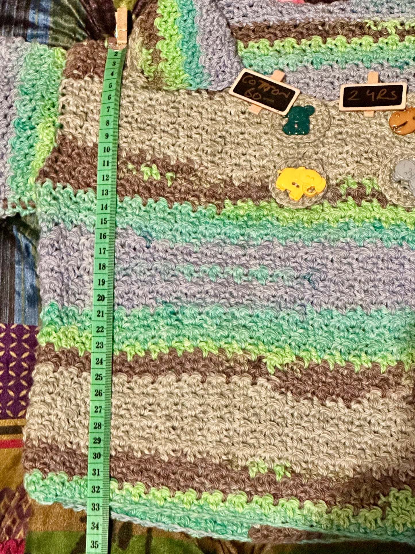 Child - Hand Crocheted Cotton Jacket - approx 24 months