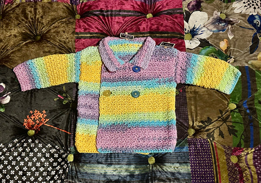 Hand Crocheted Cotton Jacket - approx 12 months