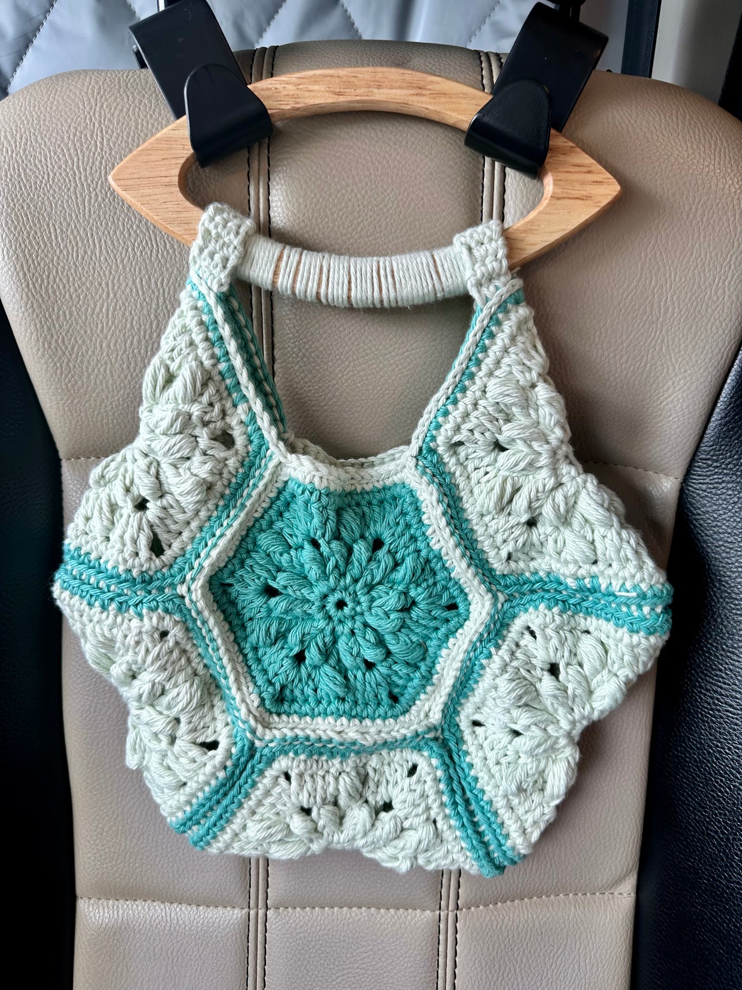 Granny Square Hexagon Handbag - Hand Crocheted