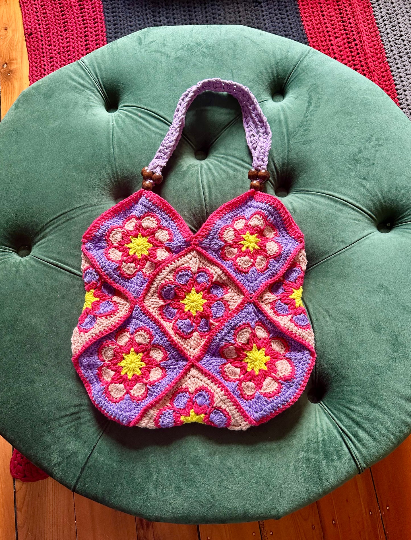 Granny Square Bag - Hand Crocheted