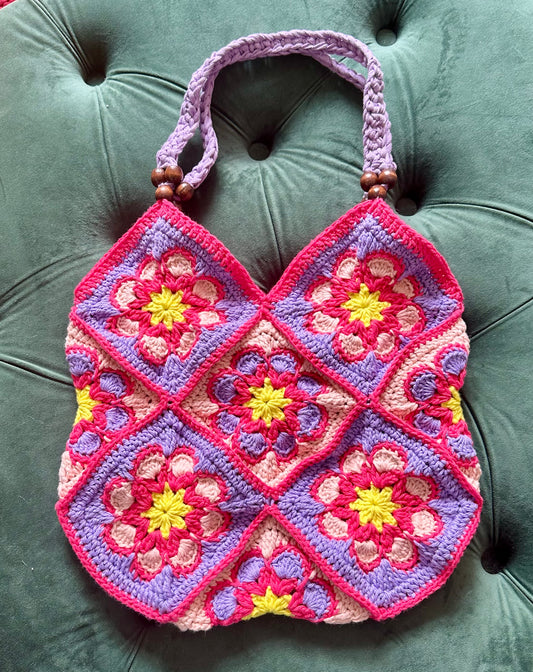 Granny Square Bag - Hand Crocheted