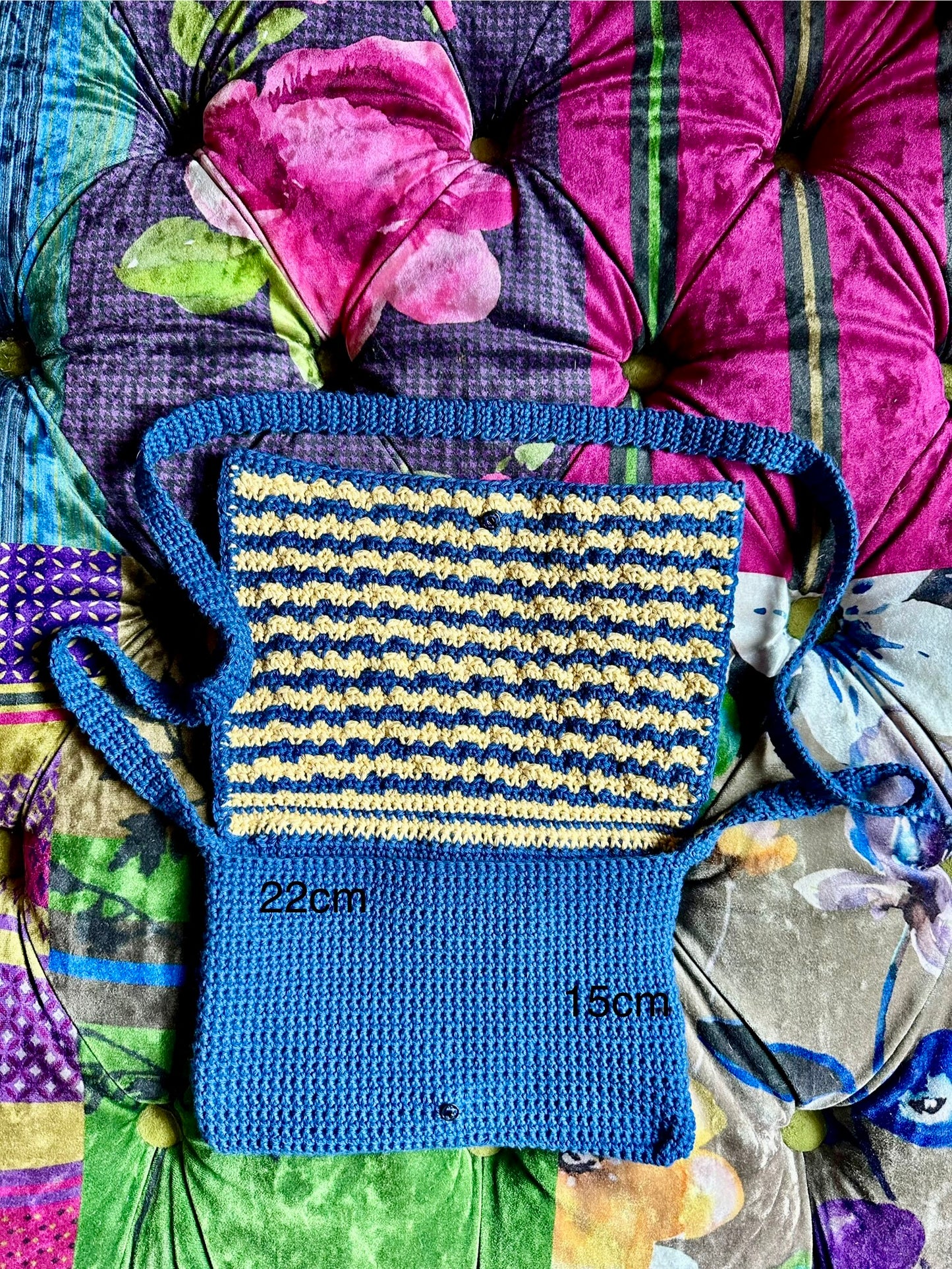 Mosaic Crochet Cross Body Bag - Hand Crocheted